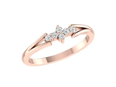 Light Weight Rose Gold Diamond Ring  -RC RN 1589 3D print model