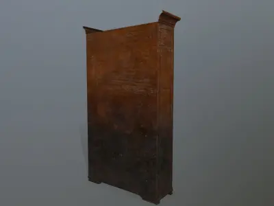 Cupboard 4 wooden cabinet in style of late century Low-poly 3D model