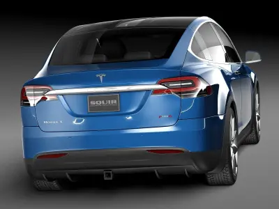 Tesla Model X 2017 3D model purchase