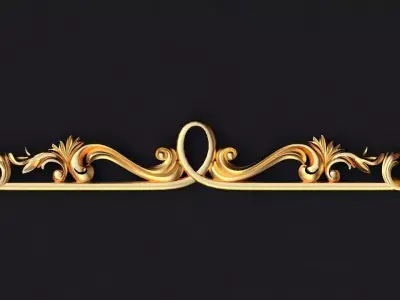 dekor gold ornate border 3D model