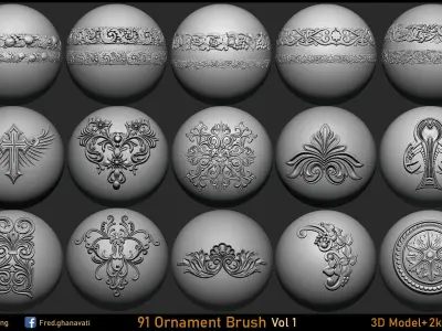 91 Ornament Brush Alpha 3dmodel Vol 1 3D model