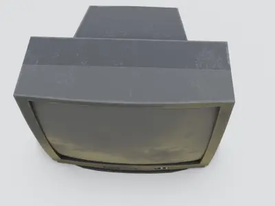 retro tv set with 2k pbr textures Low-poly 3D model