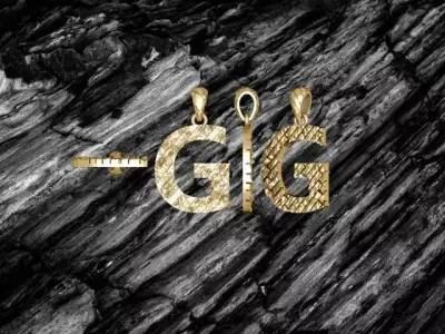 G Letter Alphabet Tiles Texture Pendant 3D Print Model 3D print model