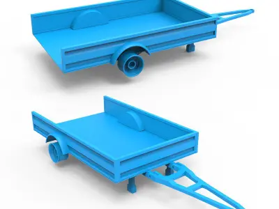 Trailer with different parts 3D print model