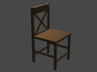 Simple Chair Low-poly 3D model