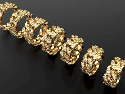 7 SIZE CUBAN RINGS PACK