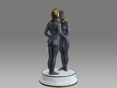 Zodiac Sign Female Gemini Low-poly 3D model