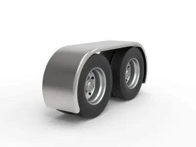 Semi truck Rear fenders Set 2 Scale 1 to 25 3D print model