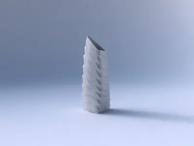 Vase tipped triangle with twisted grid plates 3D print model