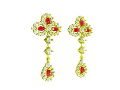 A7859 Diamond Fashion Earrings 3D print model