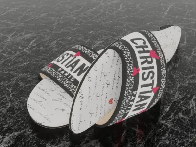 CHRISTIAN DIOR DWAY SLIDE 3D SLIPPER 3D model