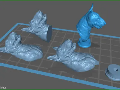 Bull Terrier head 3D print model