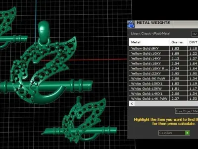 Stylish Leave Diamond Pendant And Earrings 3d Printable Model 3D print model