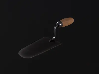 Plaster Trowel Poo Low-poly 3D model