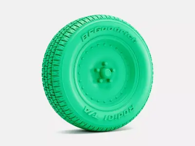 15x7 Centerline Auto Drag Wheel BFGoodrich Radial TA Tire 3D print model