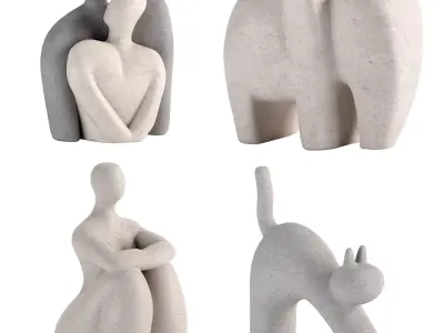 Set Modern Sculptures 3D model