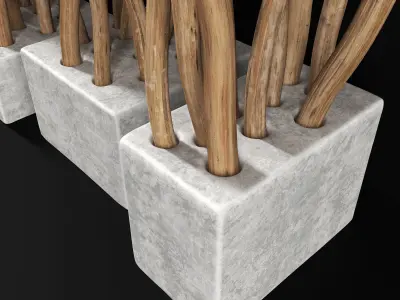 Planter small branch crooked n4 3D model