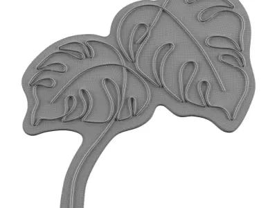 Monstera Neon Sign 3D model