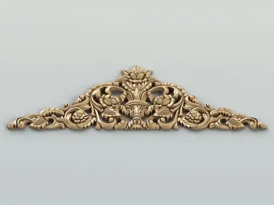 Carved decor horizontal 034 3D model