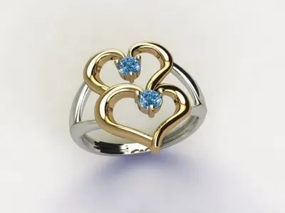 Heart Ring 10 3D print model