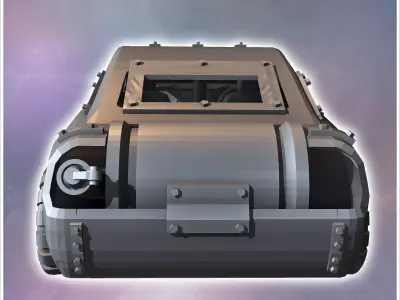 Post-apocalyptic Mustang car with improvised armor and front bum 3D print model