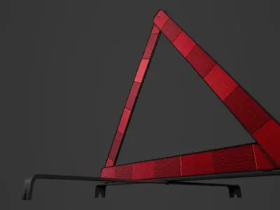 Warning Triangle Low-poly 3D model