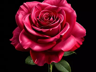 Realistic Red Rose 3D Model Low-poly 3D model