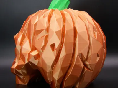 Pumpkin Skull - Low Poly 3D print model