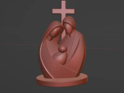 Holy Family Minimalist Sculpture 3D print model