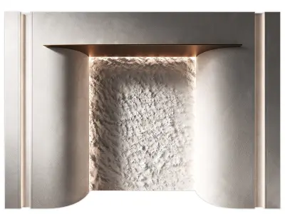 Rounded modular doorway opening Wall hallway pass through 3D model