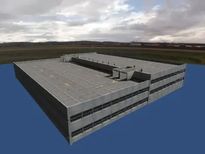 Parking garage Low-poly 3D model