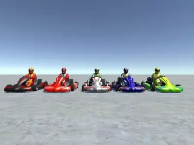 5 Low Poly Karts With Player Pack - 2 Low-poly 3D model