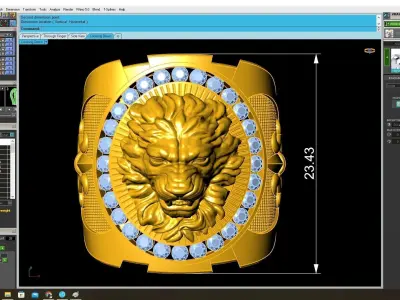 Luxury Lion Head Ring Jewelry 3D Model 3805 3D print model