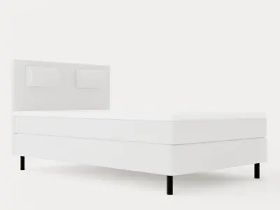 Happy Continental Bed 120x200cm Light Gray Low-poly 3D model