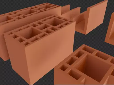 Brazilian constructive System Ceramic Blocks  family  Low-poly 3D model