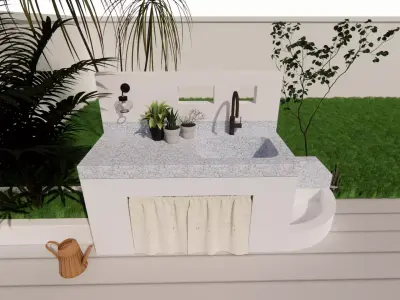 Bathroom Cabinet With Sink -B3 3D model