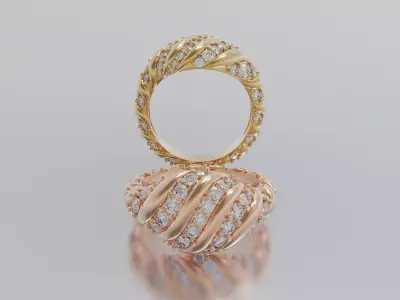 woman ring 3D print model 24
