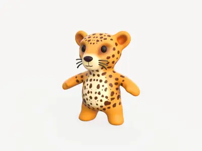 Little animal baby - Leopard cute - Animated  Low-poly 3D model