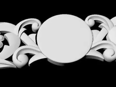 Central decor ornament for furniture 3D model 43