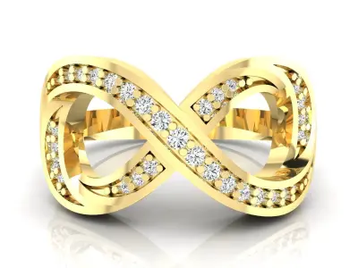 Ring M52 The luxury female ring with gems wedding 3D print model