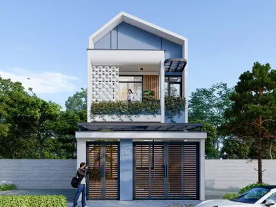 Garden Town House 3D model
