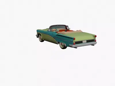 1950s Early Vintage Classic Convertible 3D model 3D model