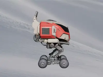 Textured Sci-Fi Rover Vehicle 3D Model Space Exploration Car 3D print model