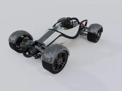 Car single place concept with v8 3D model