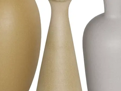 Glazed Ceramic Floor Vases 3D model