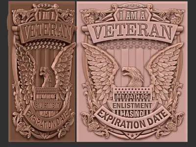logo veteran 3d model 3D print model