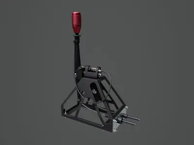 Short Shifter 01 - Variation A - Red Low-poly 3D model