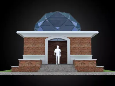Dome 6x incl base structure with entry opening 3D model