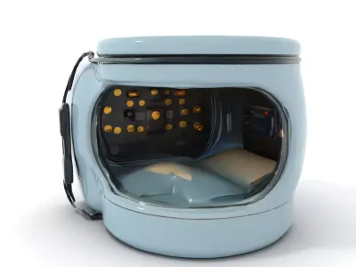 Futuristic Sleep Pod Interior Model Pack Low-poly 3D model