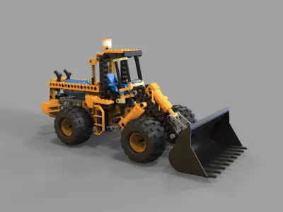 Lego tractor loader 3D model